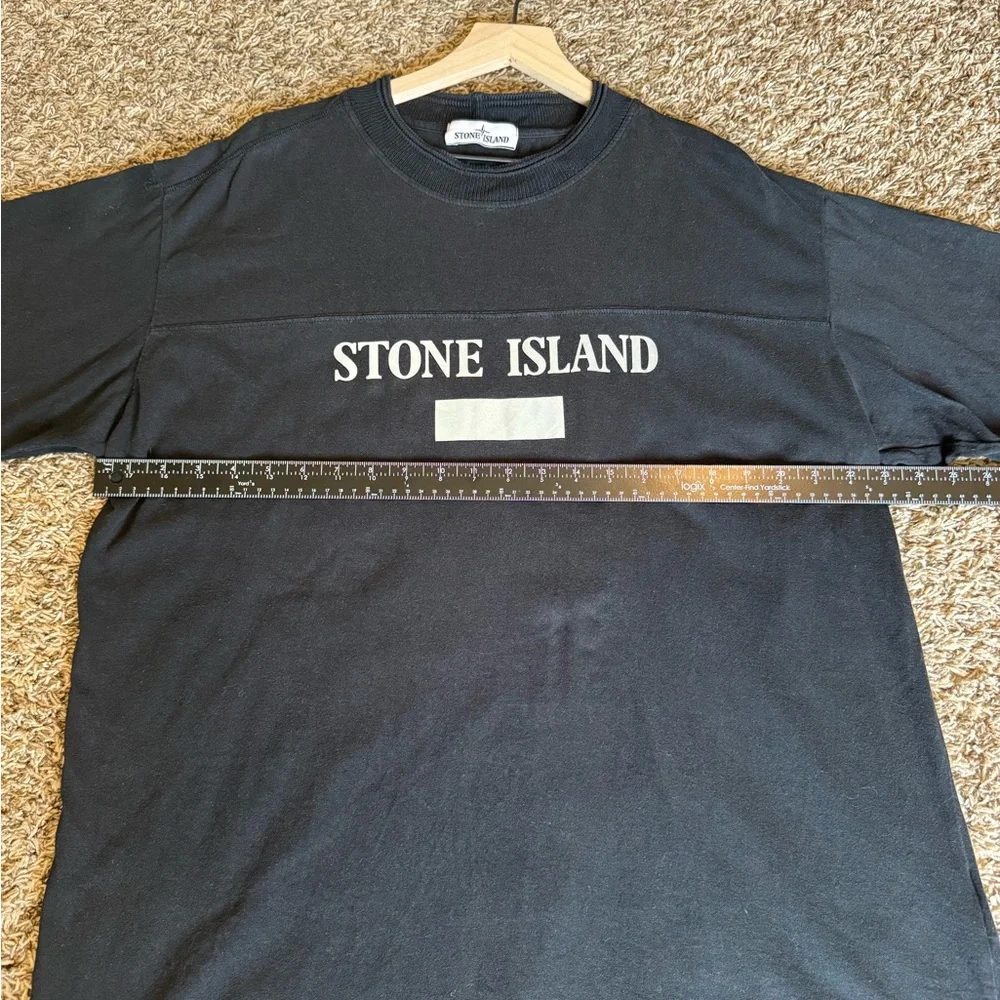 Stone Island Ribbed Neck Reflective Logo Black - Picture 6 of 7